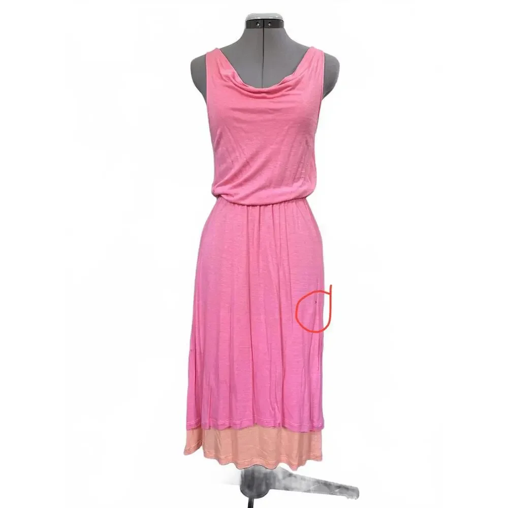 Cynthia Rowley Pink Cowl Neck Midi Dress Size XS - Picture 6 of 10